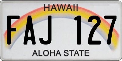 HI license plate FAJ127