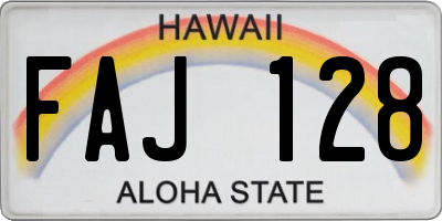 HI license plate FAJ128