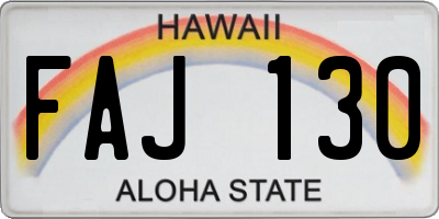 HI license plate FAJ130