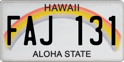 HI license plate FAJ131