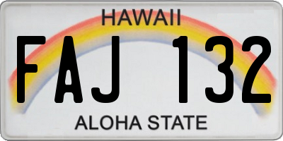 HI license plate FAJ132