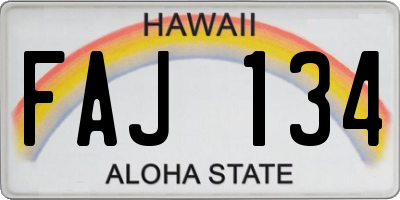 HI license plate FAJ134