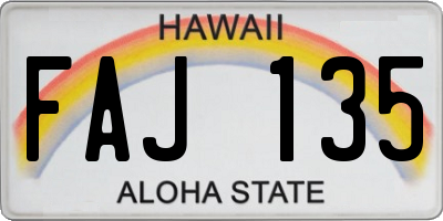 HI license plate FAJ135
