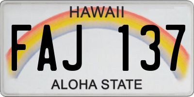 HI license plate FAJ137