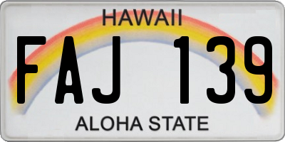 HI license plate FAJ139