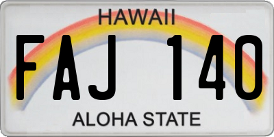 HI license plate FAJ140