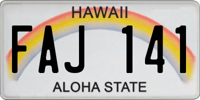 HI license plate FAJ141