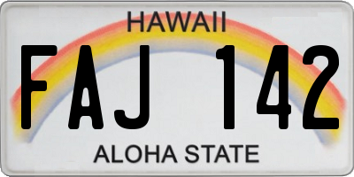 HI license plate FAJ142