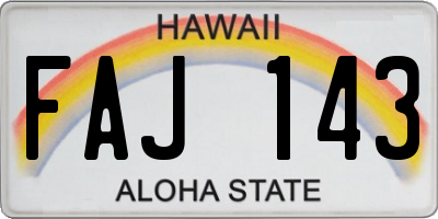 HI license plate FAJ143