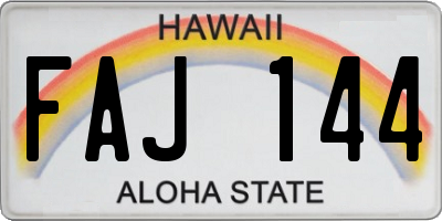HI license plate FAJ144