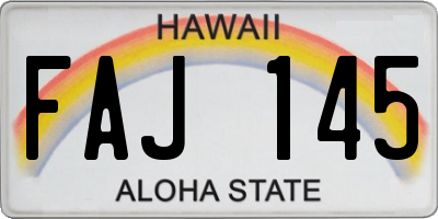 HI license plate FAJ145