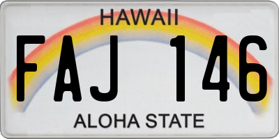 HI license plate FAJ146
