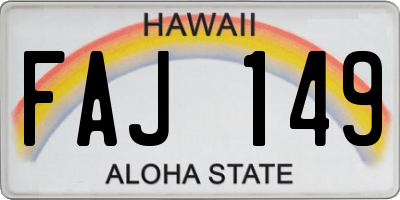 HI license plate FAJ149