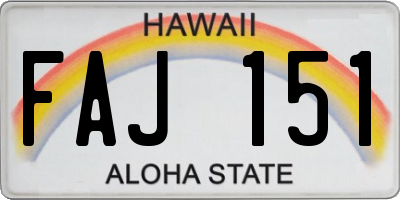 HI license plate FAJ151
