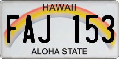 HI license plate FAJ153