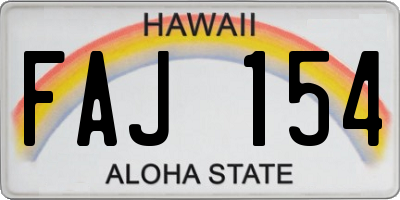HI license plate FAJ154