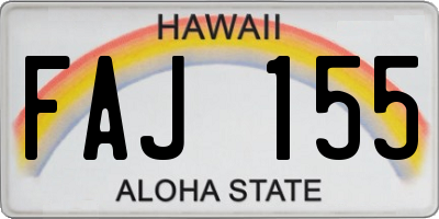HI license plate FAJ155