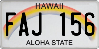 HI license plate FAJ156