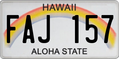 HI license plate FAJ157