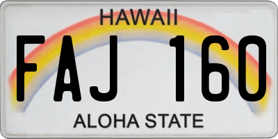 HI license plate FAJ160