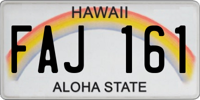 HI license plate FAJ161