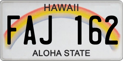 HI license plate FAJ162