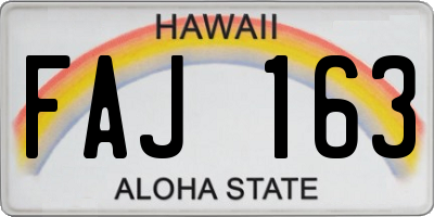 HI license plate FAJ163
