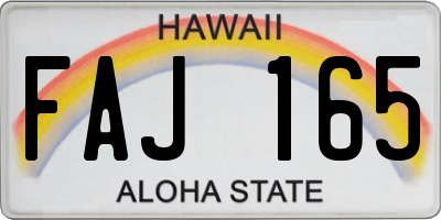 HI license plate FAJ165
