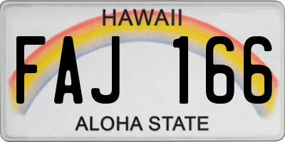 HI license plate FAJ166