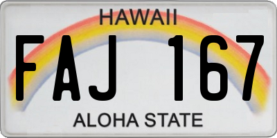 HI license plate FAJ167