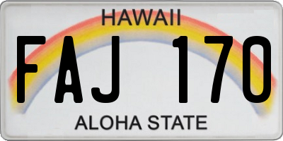 HI license plate FAJ170