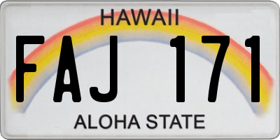 HI license plate FAJ171
