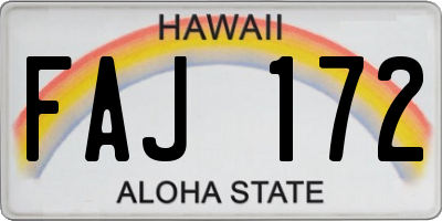 HI license plate FAJ172