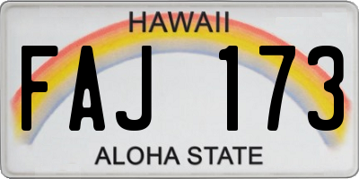 HI license plate FAJ173