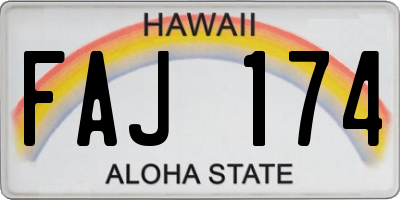 HI license plate FAJ174