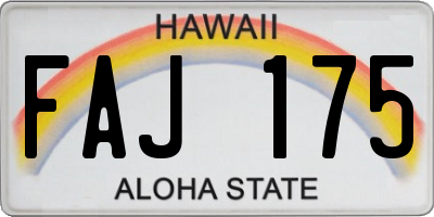 HI license plate FAJ175