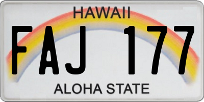 HI license plate FAJ177