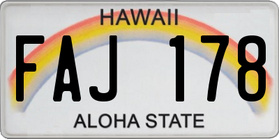 HI license plate FAJ178