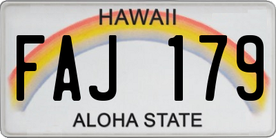 HI license plate FAJ179