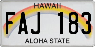 HI license plate FAJ183
