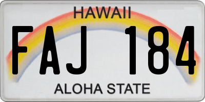 HI license plate FAJ184