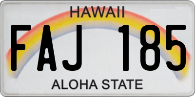 HI license plate FAJ185