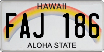 HI license plate FAJ186
