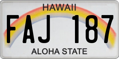 HI license plate FAJ187
