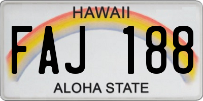 HI license plate FAJ188