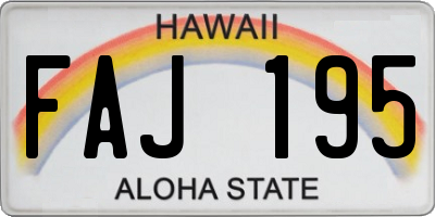 HI license plate FAJ195