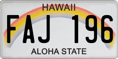 HI license plate FAJ196