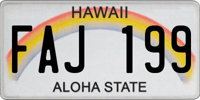 HI license plate FAJ199