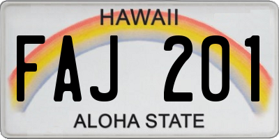 HI license plate FAJ201