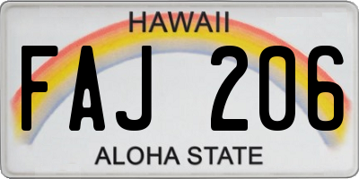 HI license plate FAJ206